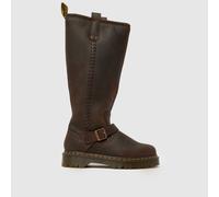 Dr Martens Women's Anistone Biker Boots in Dark Brown, Leather, Size: 3 UK 3 (EU 36)