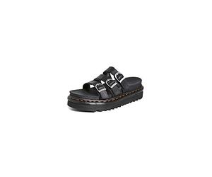 Dr. Martens Women's Blaire Slide Sandal, Black Hydro Leather, 9 UK