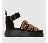 Dr Martens Women's Clarissa Platform Sandals in Brown, Leopard Print, Suede, Size: 5 UK 5 (EU 38)