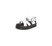 Dr. Martens Womens Cross Strap Sandal Boots, White Hydro Leather, 7 UK