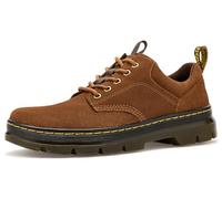Dr. Martens Womens Reeder, Desert Brown Greasy Suede, 15 Women/14 Men