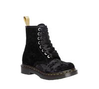 Dr Martens Vegan 1460 Crus Velvet Lace Up Ribbon Boots Womens In Black UK 3 - 7