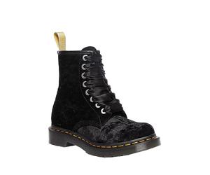 Dr. Martens Womens Vegan 1460 Crushed Velvet Black Boots 6 UK