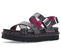 Dr. Martens womens Voss II Sandal, Black Distressed Patent, 7