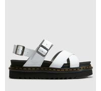Dr Martens Women's Voss II Sandals in White & Black, Leather, Size: 4 UK 4