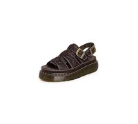 Dr. Martens Women's Wrenlie Open Toe, Dark Brown Grizzly, 7