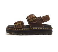 Dr. Martens womens Zebzag Sandal, Dark Brown Crazy Horse, 10