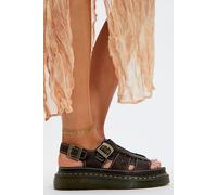 Dr. Martens Wrenlie Floral Deboss Sandals at Free People in Brown, Size: US 6 - female