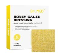 Dr. Med Manuka Honey Gauze Dressing, 4" x 4" Honey Medical Dressing, Wound Care Patches for Minor Abrasions, Cuts, Cuts, Scalds and Burns