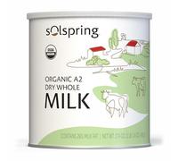 Dr. Mercola Solspring Organic A2 Dry Whole Milk - Powdered Milk with A2 Beta-Casein for Less Digestive Discomfort - Organic, Gluten-Free & Soy-Free - Original Flavor - 17.4 oz (15 Servings)