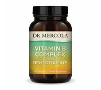 Dr. Mercola Vitamin B Complex with Benfotiamine Dietary Supplement, 30 Servings (60 Capsules), Supports Mood and Energy Production, Non GMO, Soy Free, Gluten Free