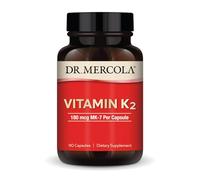 Dr. Mercola Vitamin K2, 90 Servings (90 Capsules), 180 mcg MK-7 Per Capsule, Dietary Supplement, Promotes Healthy Arterial Function, Non-GMO