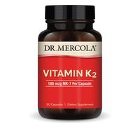 Dr. Mercola Vitamin K2, 90 Servings (90 Capsules), 180 mcg MK-7 Per Capsule, Dietary Supplement, Promotes Healthy Arterial Function, Non-GMO