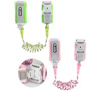 Dr.meter 2 Pack Toddler Reins Anti-Lost Wrist Leash Key Lock Pink Green
