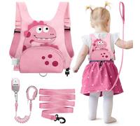 Dr.meter 3 in 1 Toddler Harness Leash with Key Lock Anti Lost Dinosaur Pink