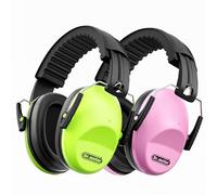 Dr.meter Ear Defenders Children, Children Ear Defenders NRR 27dB Protective Earmuffs with Noise Blocking Children Ear muffs for Sleeping Studying Adjustable Head Band green+pink