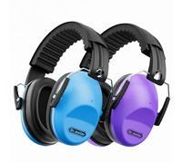Dr.meter Ear Defenders Children, Ear Defenders SNR 27dB Protective Earmuffs with Noise Blocking Ear muffs for Sleeping Studying Adjustable Head Band Blue+Purple, 3-16 Years Old