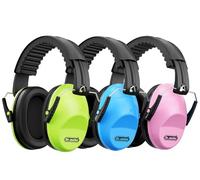 Dr.meter Ear Defenders Children, Kids Ear Defenders SNR 27.4dB Noise Cancelling Headphones for Kids Autism Sensory, Adjustable Headband, Hearing Protection for Fireworks Monster Truck Green+Pink+Blue