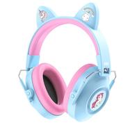 Dr.meter Ear Defenders for Kids, 32dB SNR Super Cute Ear Protection Ear Muffs for Autism Sensory, Hearing Protection Earmuff for Monster Jam Concert Firework with Stickers For DIY Light Blue+Pink