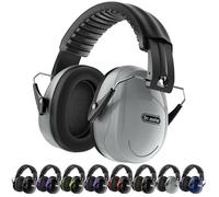 Dr.meter Hearing Protection Ear Muffs, 31dB Noise Reduction Safety Earmuffs with Adjustable Headband for Adults Kids Autism Sensory, Ear Muff for Yard Work, Mowing or Hunting -Grey