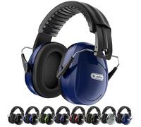 Dr.meter Hearing Protection Ear Muffs, 31dB Noise Reduction Safety Earmuffs with Adjustable Headband for Adults Kids Autism Sensory, Ear Muff for Yard Work, Mowing or Hunting -Dark Blue