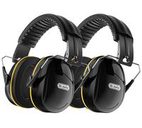 Dr.meter Hearing Protection Ear Muffs, 31dB Noise Reduction Safety Earmuffs with Adjustable Headband for Adults Kids Autism Sensory, Ear Muff for Yard Work, Mowing or Hunting Yellow Black 2 Pack