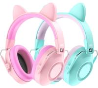 Dr.meter Kids Ear Defenders, 32dB SNR 2Pcs Ear Defenders Children Hearing Protection for Autism Ideal for Concerts Fireworks Monster Jam UKCA Certified with DIY Stickers Lake Blue Pink