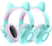 Dr.meter Kids Ear Defenders, 32dB SNR Ear Defenders Children 2pack Hearing Protection Comfortable Earmuffs for Autism Ideal fors Fireworks Monster Jam UKCA Certified with DIY Stickers Lake Blue
