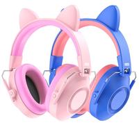Dr.meter Noise Cancelling Headphones for Kids, SNR 32dB Kids Hearing Protection Earmuffs for Noise Reduction, Head Band Adjustable Ear Muffs for Autism Sensory, Outdoor Activity 2Pack: Blue and Pink
