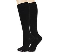 Dr. Motion 2 Pairs Compression Knee-Hi Women's Socks Black Size 9-11