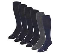 Dr. Motion 6 Pairs Pack Men's Graduated Compression Therapeutic Socks 8-15 mmHg 10-13 (4Black-1Navy-1Grey)