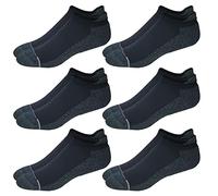 Dr. Motion 6 Pairs pack Mens Low Cut Cushioned Breathable Compression Ankle Socks with Arch Support, Black, 9-13 UK
