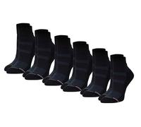 Dr. Motion Compression Quarter Socks For Women With Enhanced Cushion And Breathable Arch Support 6 Pairs, Black, 9-11