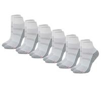Dr. Motion Compression Quarter Socks For Women With Enhanced Cushion And Breathable Arch Support 6 Pairs, White, 9-11