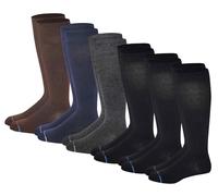 Dr. Motion Men's Knee High Compression Socks 8-15 mmHg (6 Pairs Pack), Assorted a, 9-13 UK