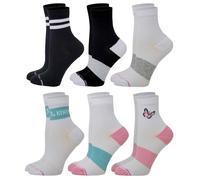 Dr. Motion Women Mid-Crew Compression Socks With Half-Cushion And Breathable Arch Support 6 Pairs, Assorted C, 9-11
