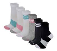 Dr. Motion Women Mid-Crew Compression Socks With Half-Cushion And Breathable Arch Support 6 Pairs, Assorted Colors, 9-11