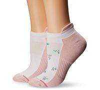 Dr. Motion Women's 2pk Compression Low Cut Socks Casual, White/Pale Salmon/Quarry Ditsy, One Size (Pack of 2)
