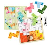 Dr. MUYA® Montessori Toy 3 4 5 Years, Children's Wooden Animal Jigsaw Puzzle, Educational Toys for 3+ Year Olds, Puzzles for 4 Year Olds, Motor Fine, Gift 3-5 Kids Boys Girls