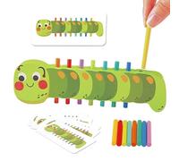 Dr. MUYA® Montessori Toy for 1 2 3 Years, Color Sorting Caterpillar Toy, Wooden Toys, Educational Toys, Motor Skill, Gift for Kids Boys Girls Aged 1-3 Years