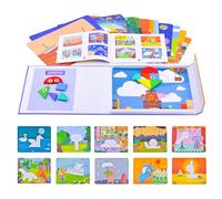 Dr. MUYA® Montessori Toy for 1 2 3 Years, Tangram for Kids, Puzzle, Magnetic Travel Games for Kids, Educational Toys for 2-3 Year Olds, Toddler Toys, Gift for Boys and Girls Aged 1-3 Years