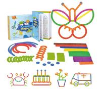 Dr. MUYA® Montessori Toy for 3 4 5 Years, Creative Sticks & Rings Puzzle, Tangram Puzzles for Kids, Educational Toy, Fine Motor Skills, Hand-Eye Coordination, Gift for Kids Boys Girls Aged 3-5 Years