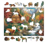 Dr. MUYA Wooden Puzzle for Adults, Small Deer Pattern, 30 x 30 cm, 150 Pieces, Irregular Shape, Unique Game Principle, with Exquisite Wooden Gift Box, Ideal Easter Gifts