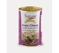 Dr.Nature Soya Chaap Soybean Chunks and Flour 850g Flavor Pack of 1 (850g Each) | Authentic Punjab Taste, Ready to Eat Canned Soya Chaap, Perfect for Indian Cuisine Cravings!