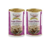 Dr. Nature Soya Chaap Soybean Chunks and Flour 850g Flavor Pack of 2 (850g Each) | Authentic Punjab Taste, Ready to Eat Canned Soya Chaap, Perfect for Indian Cuisine Cravings!