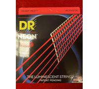 DR Neon Red HiDef Acoustic 011-014-022-030-040-050 "Strings for Western Guitar-Fluorescent (Glow-In-The-Dark)