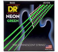 DR Strings NGB-45 HI-DEF NEON™ - GREEN coloured Bass Strings: Medium 45-105