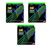 DR NGE-10 - Hi-Def Fluorescent Green Electric Guitar Strings 010-046 3-Pack