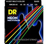 DR Strings HI-DEF NEON™ - MULTI-colour coloured Bass Strings: 5-String Medium 45-125