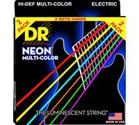 DR NMCE10PACK - Pack of 2 sets of electric guitar strings Neon multicoloured - Medium 10-46